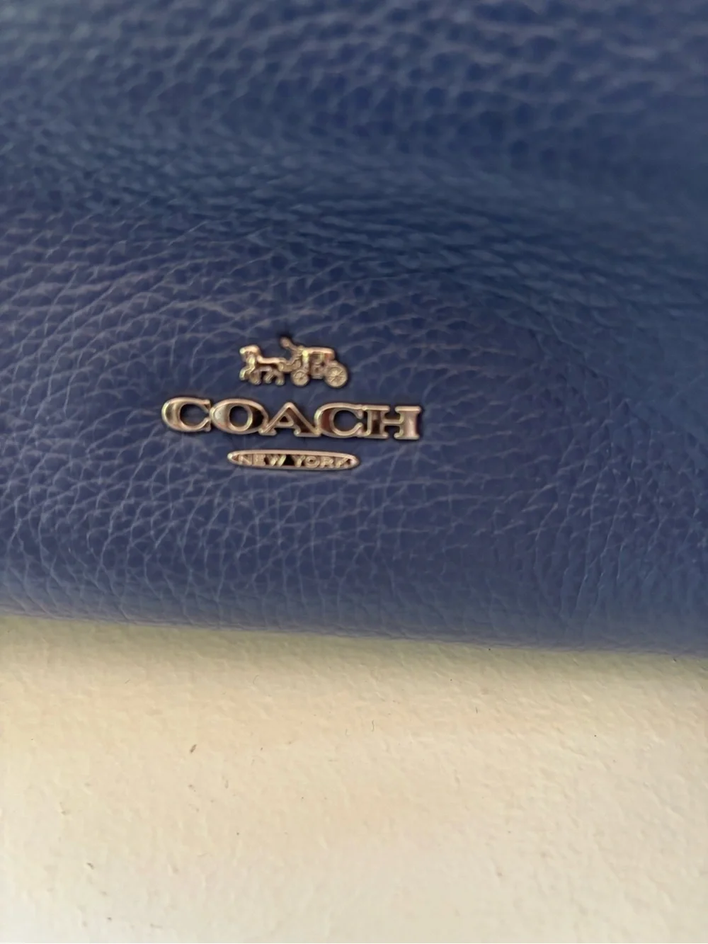 Coach Mia Crossbody bag in  pale blue pebbled leather